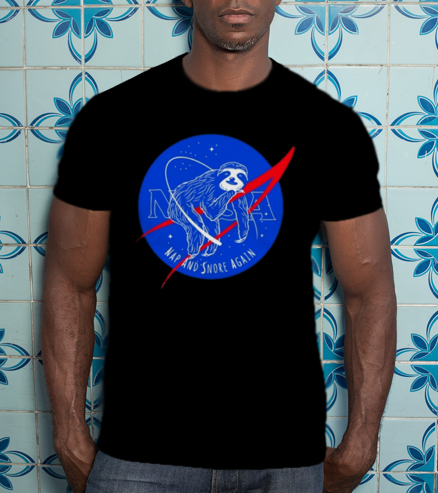 NASA Sloth Nap And Snore Again Space T-Shirt