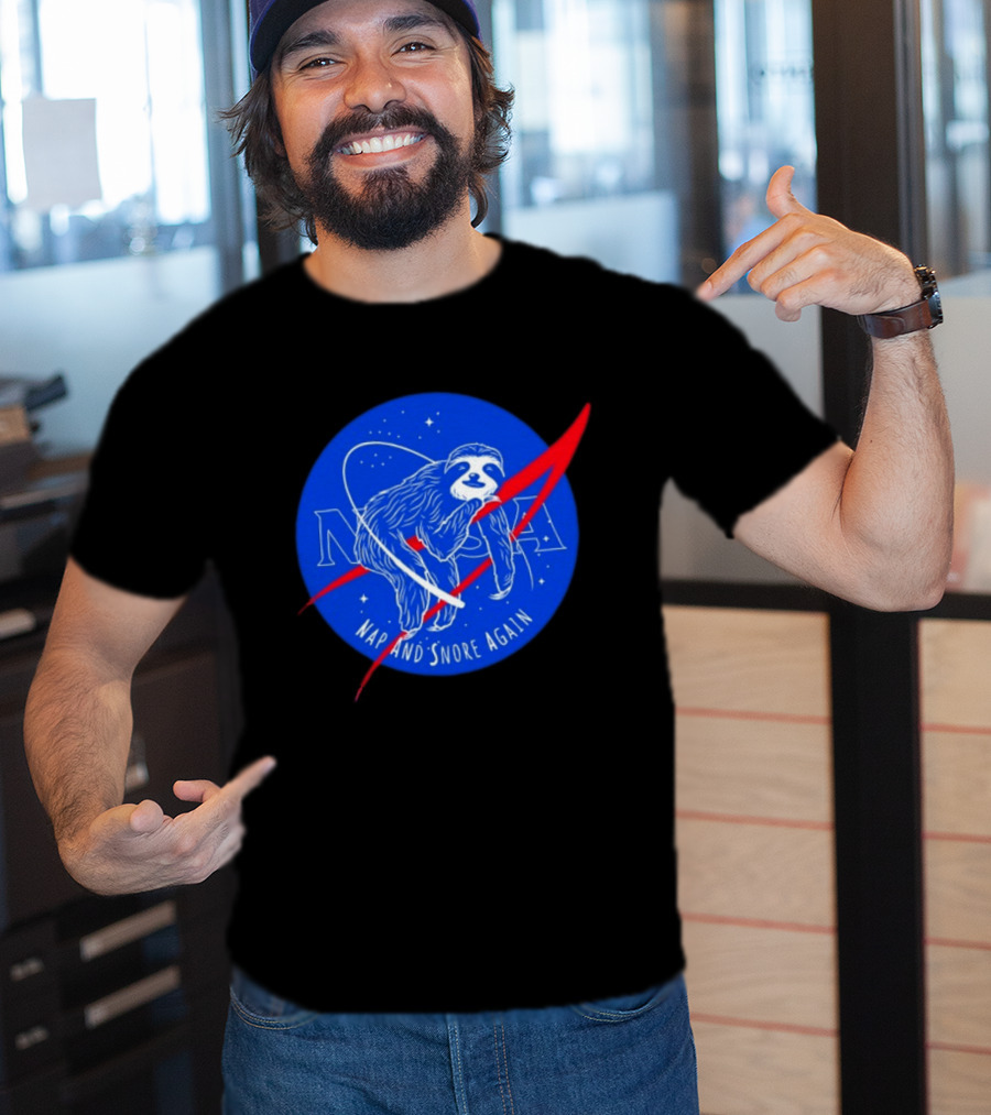 NASA Sloth Nap And Snore Again Space T-Shirt