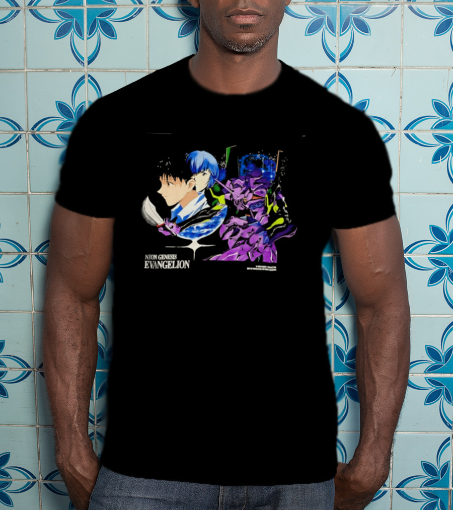 Neon Genesis Evangelion Shinji Ikari Rei Ayanami Eva Unit 01 Anime Iconic Characters T-Shirt