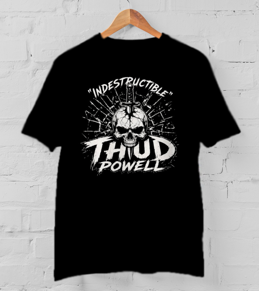 Indestructible Thud Powell Skull Sword Artwork Explosion T-Shirt