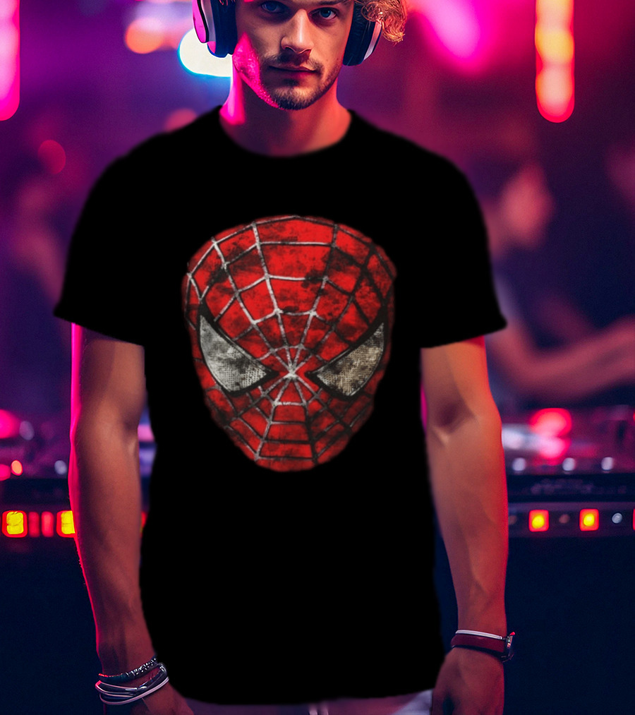 Spider Man 2 With Great Power Comes Great Responsibility Two Sided Iconic Mask T-Shirt