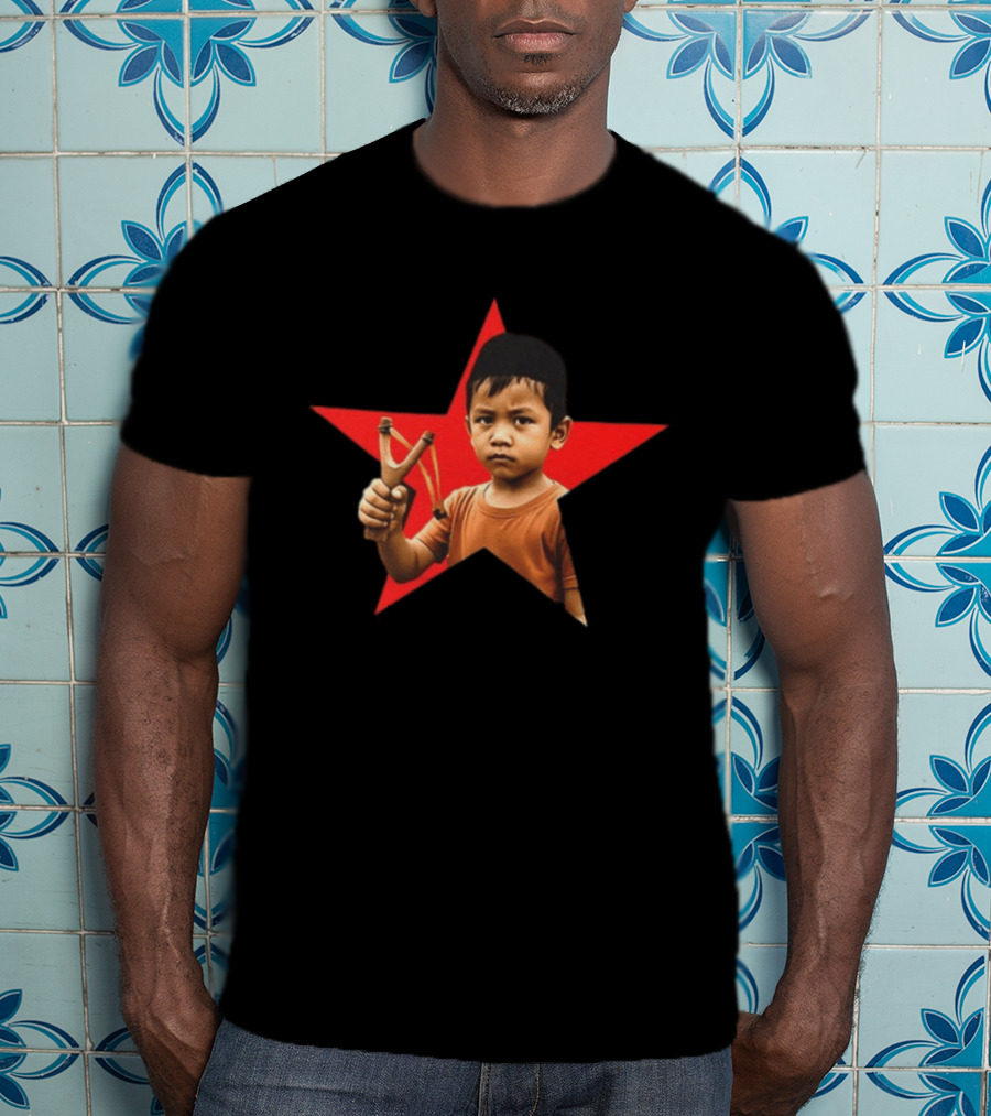 Kid Silop Goblog Anjing Loba Waduk Red Star Sling Shot 2 Sided T-Shirt