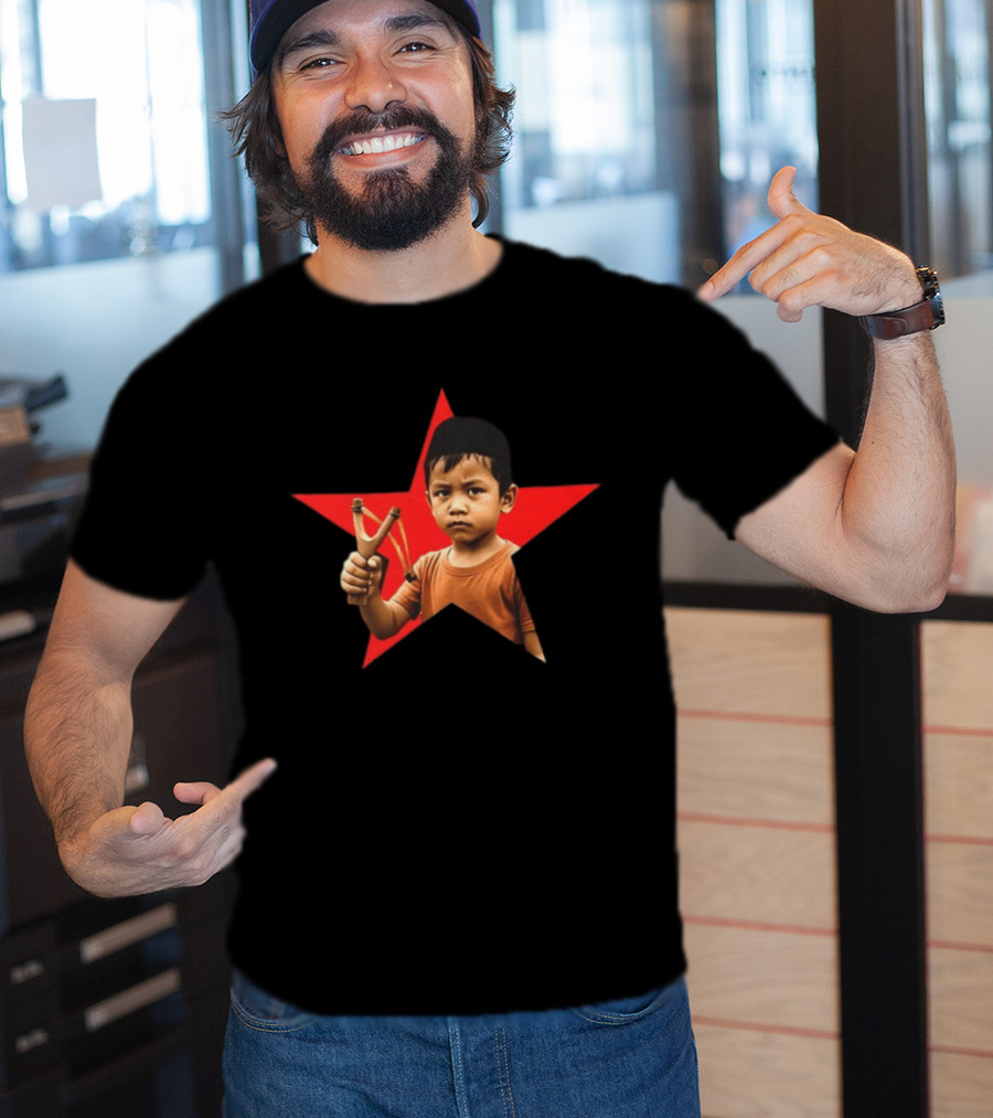 Kid Silop Goblog Anjing Loba Waduk Red Star Sling Shot 2 Sided T-Shirt