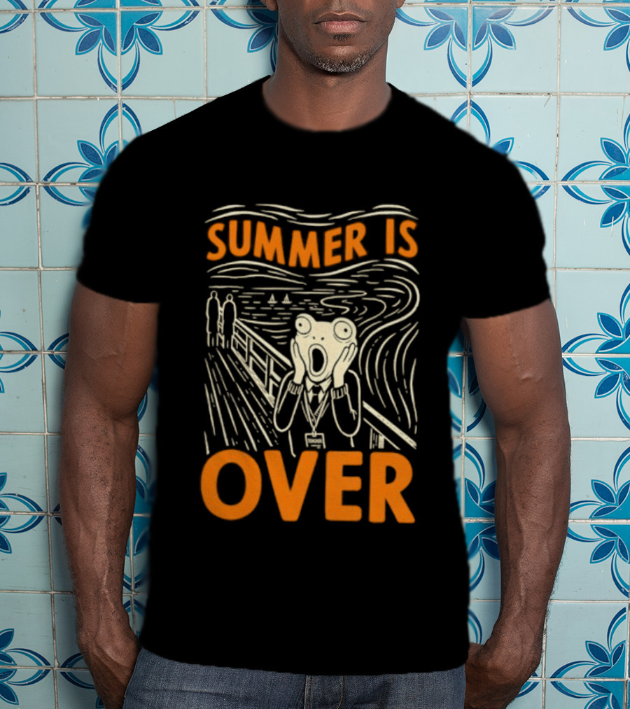 Summer Is Over Frog The Scream Teacher Art Print T-Shirt
