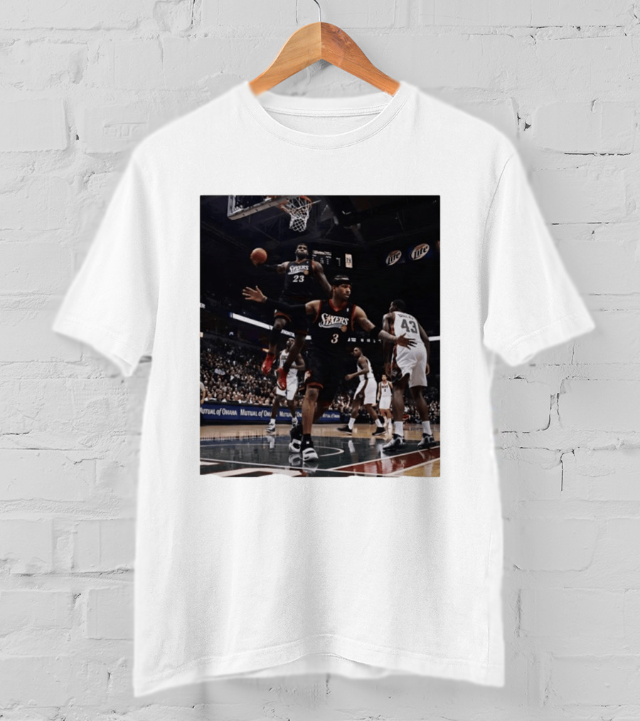 Philadelphia 76ers A.I. LeBron James Iconic Basketball Moment T-Shirt