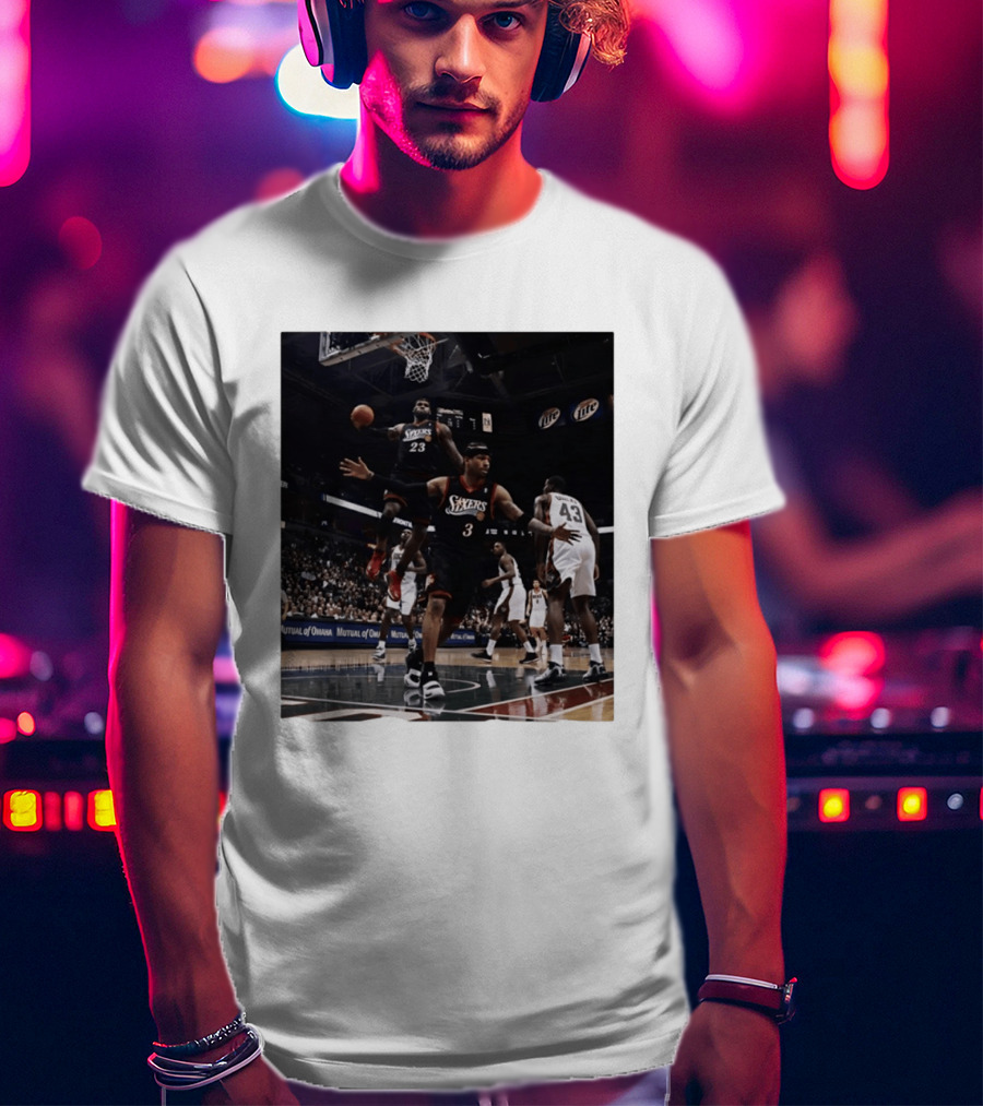 Philadelphia 76ers A.I. LeBron James Iconic Basketball Moment T-Shirt