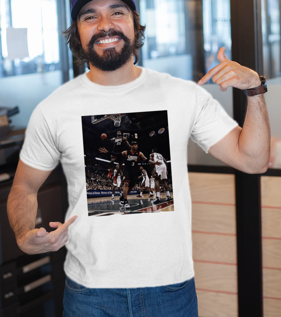 Philadelphia 76ers A.I. LeBron James Iconic Basketball Moment T-Shirt