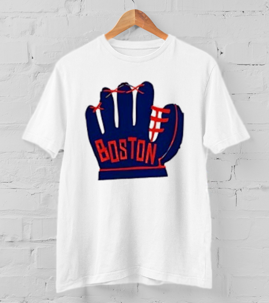 Boston Red Sox MLB Hat And Glove Baseball Club T-Shirt
