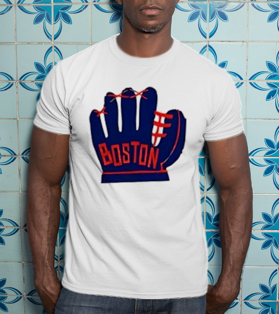 Boston Red Sox MLB Hat And Glove Baseball Club T-Shirt