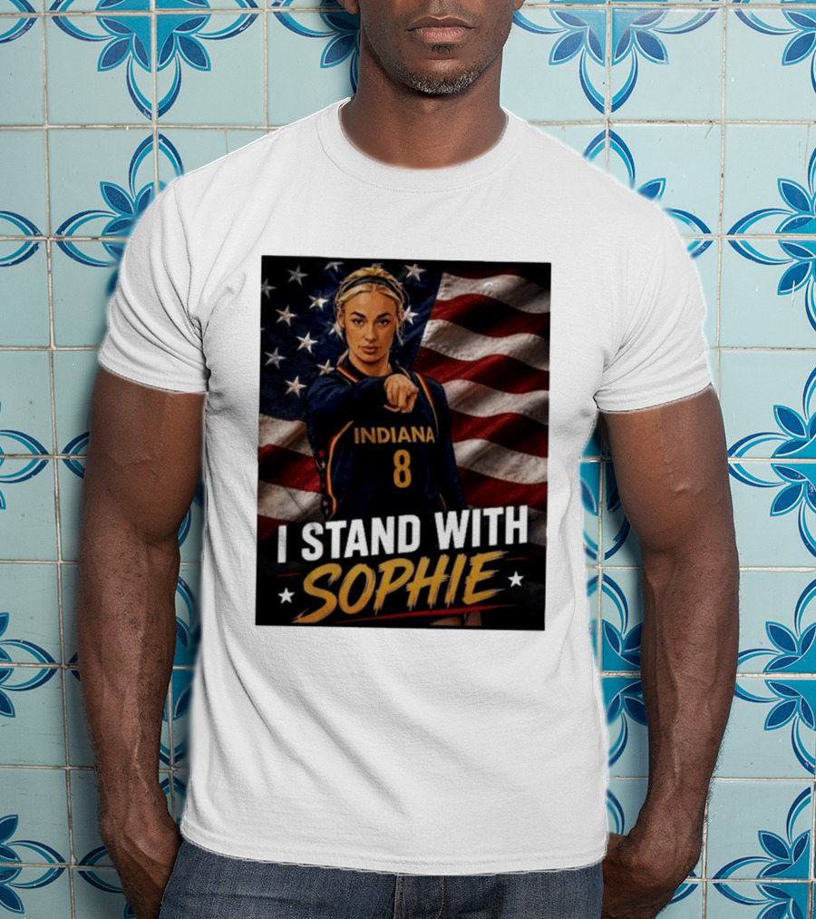 I Stand With Sophie Cunningham Indiana 8 American Flag T-Shirt