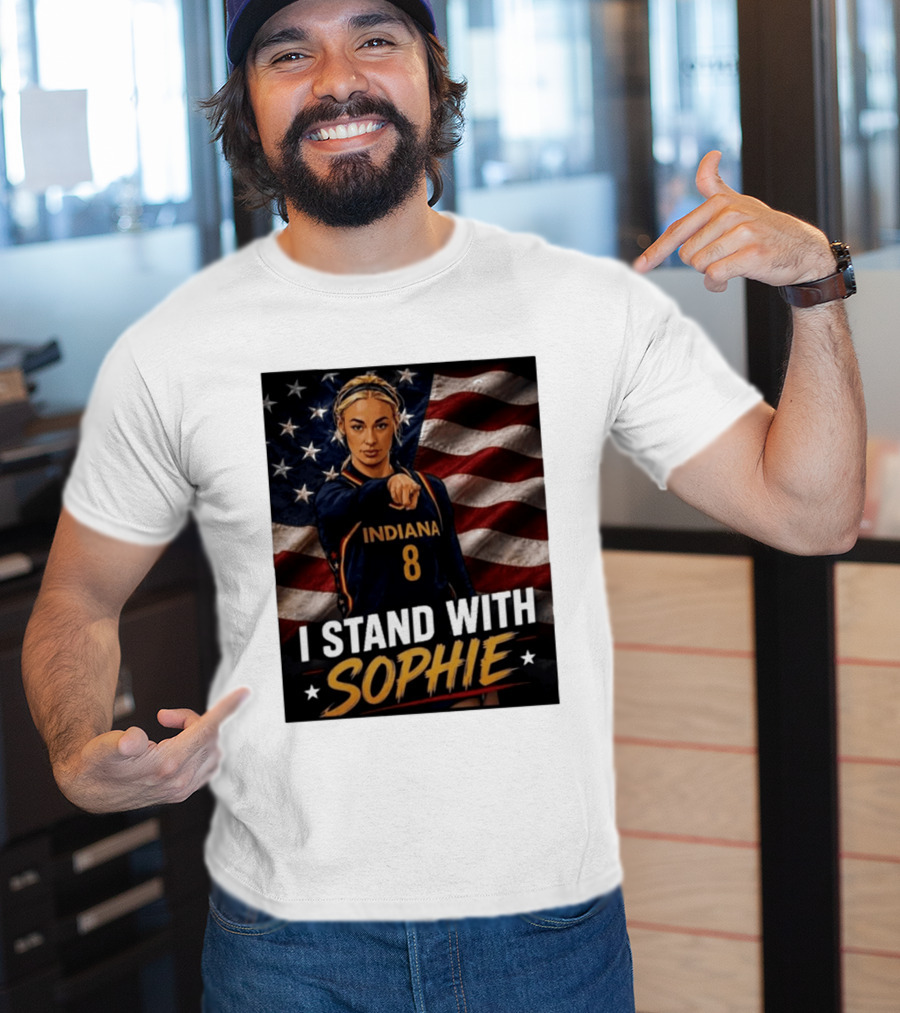I Stand With Sophie Cunningham Indiana 8 American Flag T-Shirt