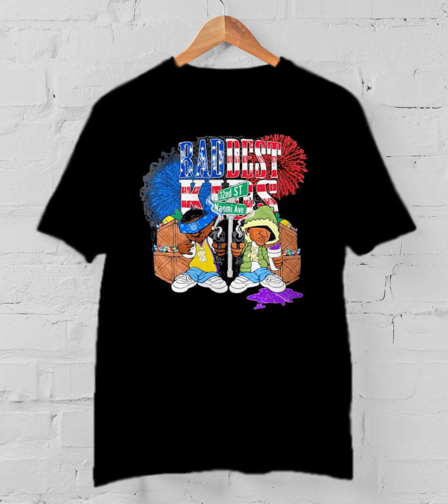 Baddest Kids 32nd St Naomi Ave Streetwear Adam22 Jaden Newman T-Shirt