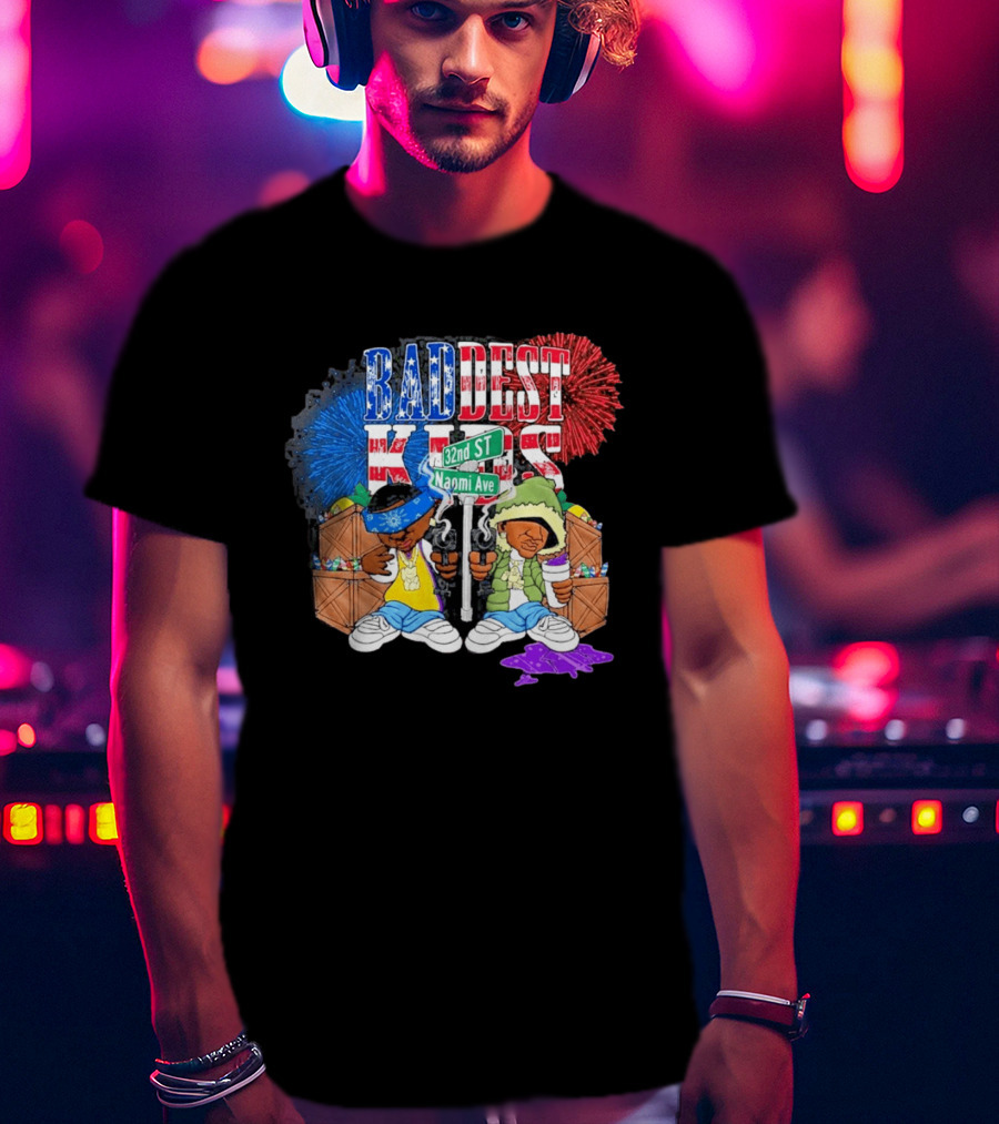 Baddest Kids 32nd St Naomi Ave Streetwear Adam22 Jaden Newman T-Shirt