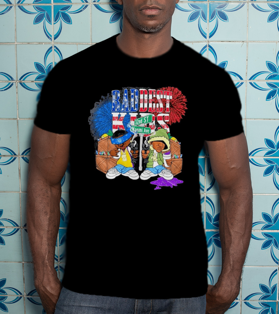 Baddest Kids 32nd St Naomi Ave Streetwear Adam22 Jaden Newman T-Shirt