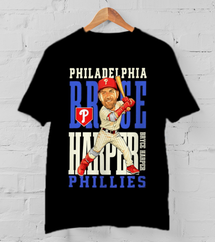 Philadelphia Phillies Bryce Harper Baseball Caricature Clash T-Shirt