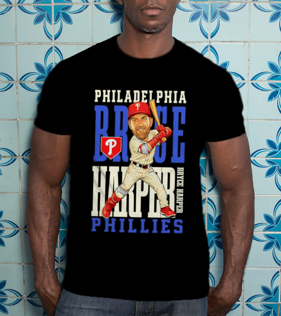 Philadelphia Phillies Bryce Harper Baseball Caricature Clash T-Shirt