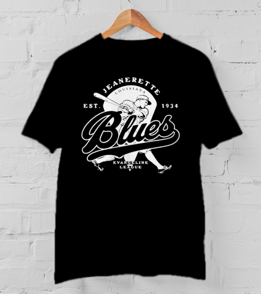 Jeanerette Louisiana Blues Est 1934 Evangeline League Baseball Team T-Shirt
