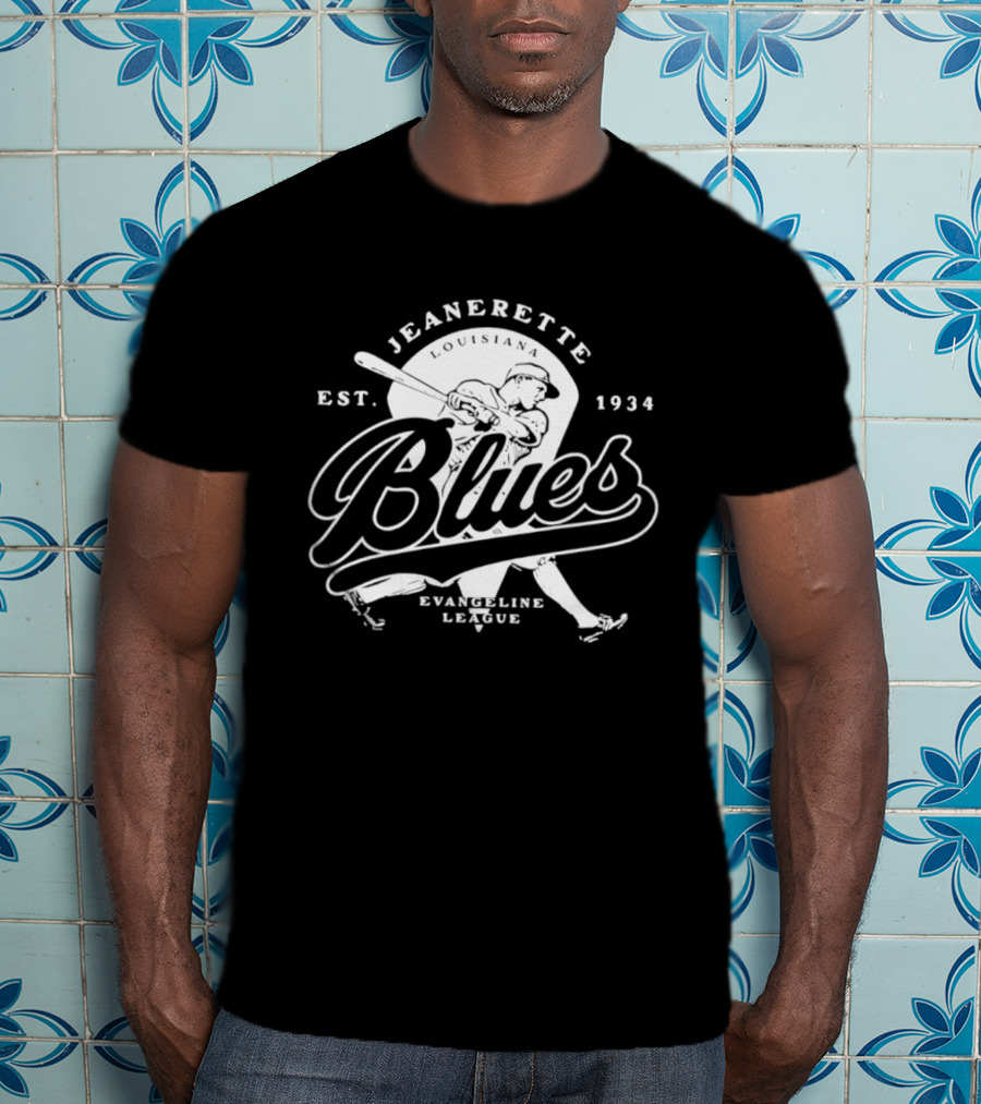 Jeanerette Louisiana Blues Est 1934 Evangeline League Baseball Team T-Shirt
