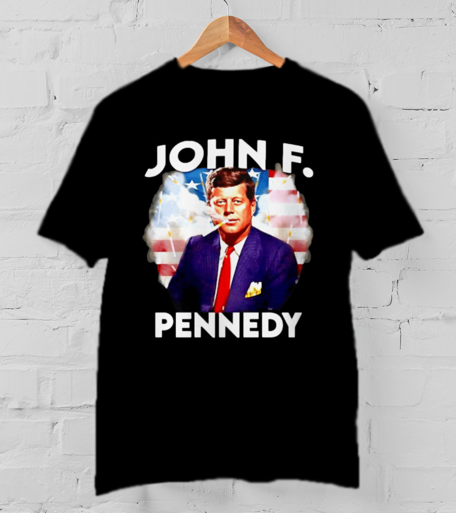 John F Pennedy JFK President Smoking Vape Flag T-Shirt