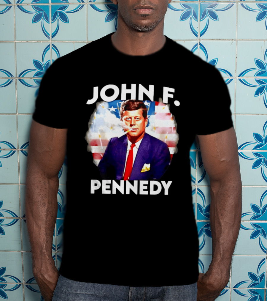 John F Pennedy JFK President Smoking Vape Flag T-Shirt