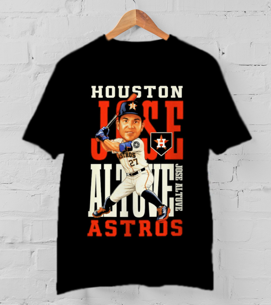 Houston Astros Jose Altuve Baseball Caricature T-Shirt