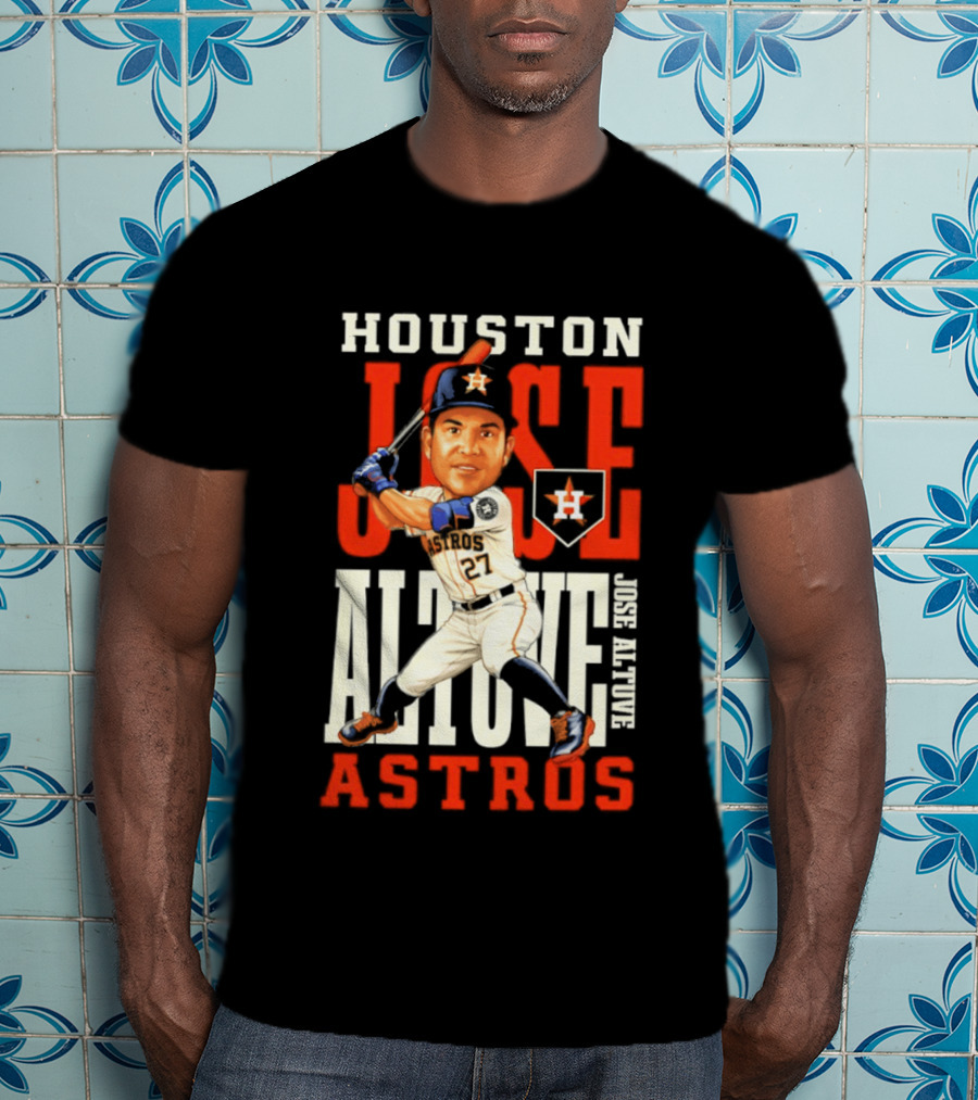 Houston Astros Jose Altuve Baseball Caricature T-Shirt