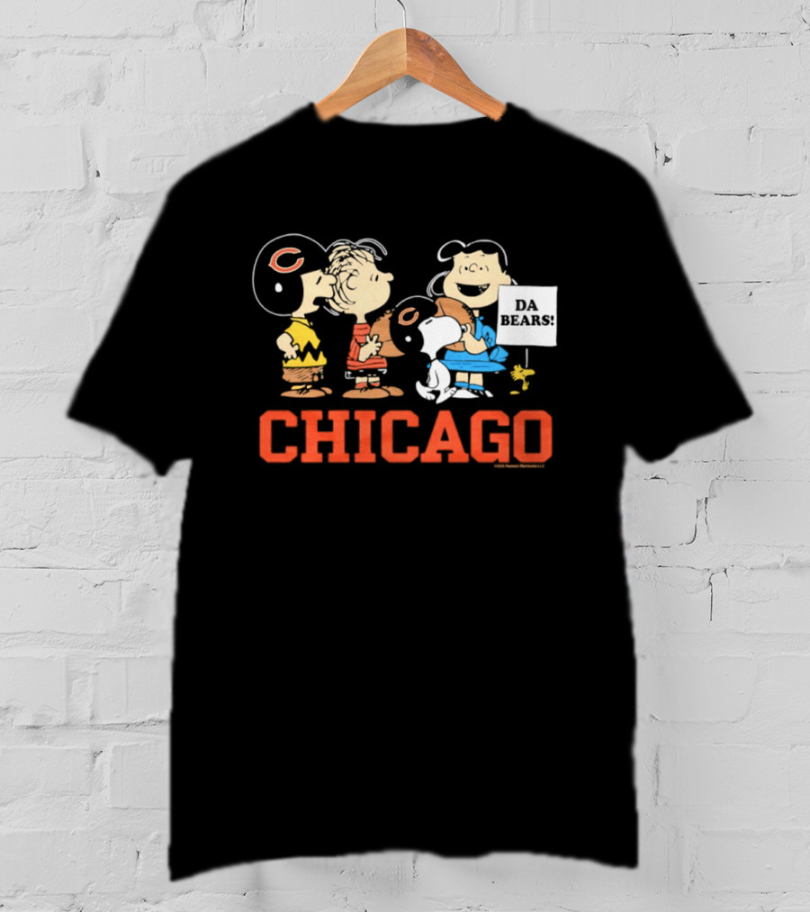 Chicago Bears Peanuts Characters Collaboration Da Bears T-Shirt