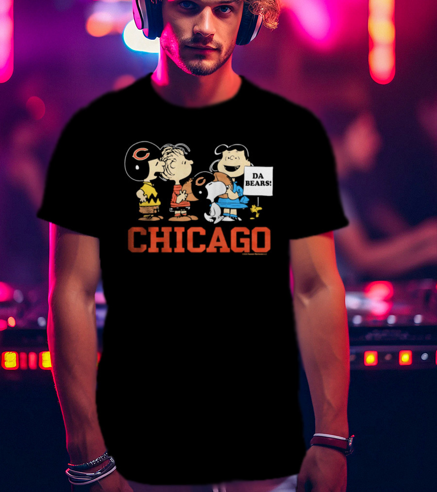 Chicago Bears Peanuts Characters Collaboration Da Bears T-Shirt