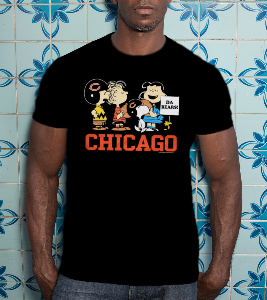 Chicago Bears Peanuts Characters Collaboration Da Bears T-Shirt