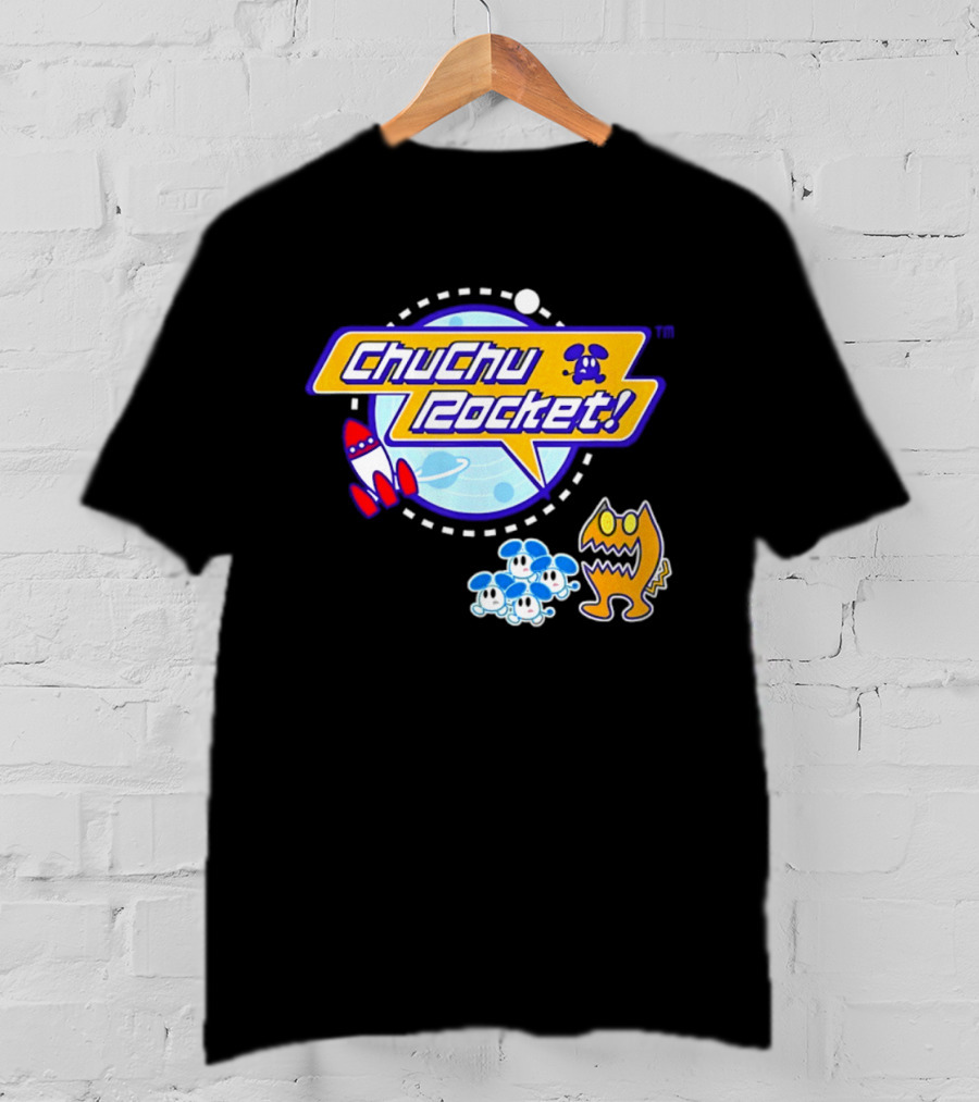 ChuChu Rocket Iconic Game Logo With Spaceship And Characters T-Shirt