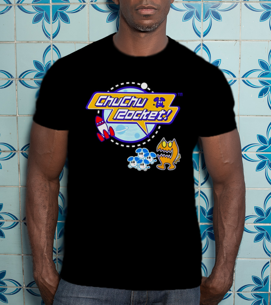ChuChu Rocket Iconic Game Logo With Spaceship And Characters T-Shirt