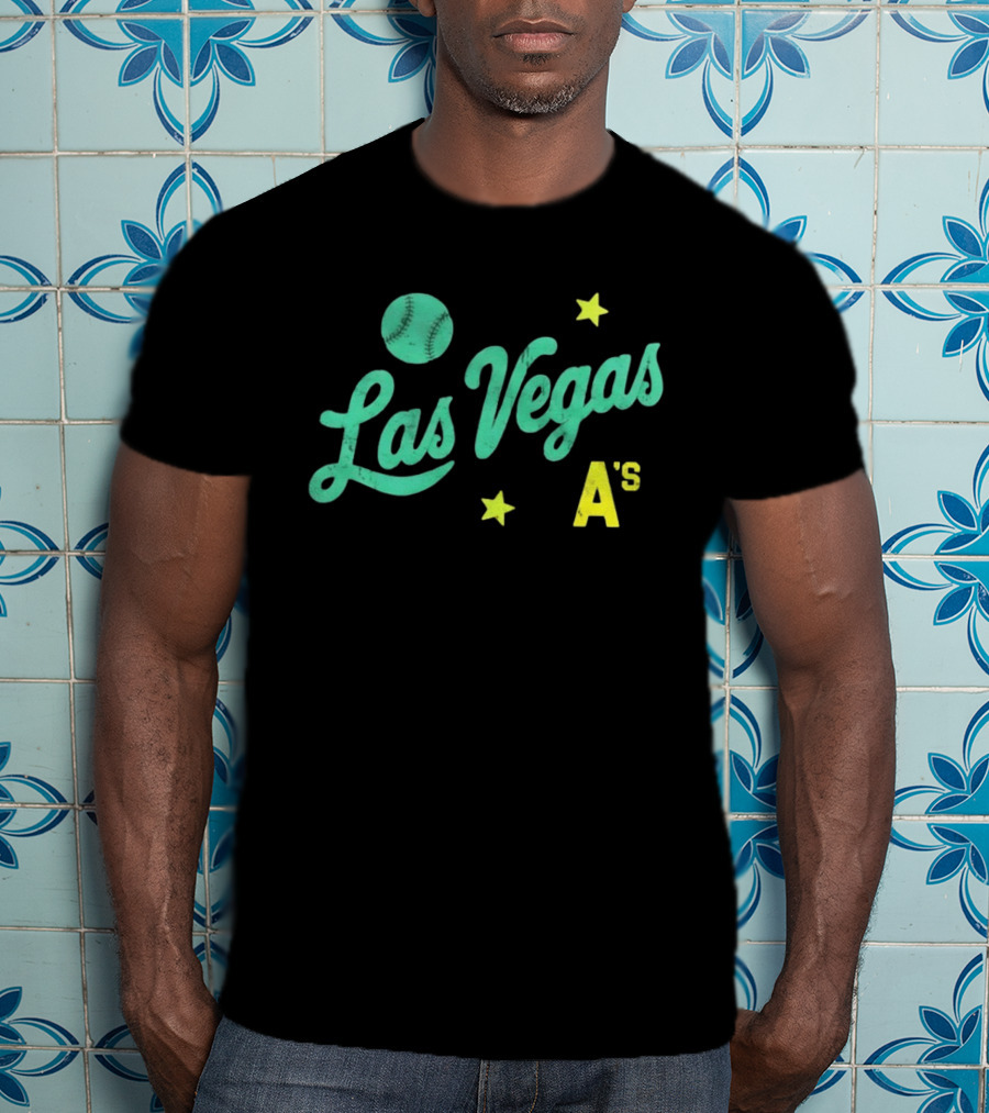 Las Vegas A's Baseball Script Stars T-Shirt