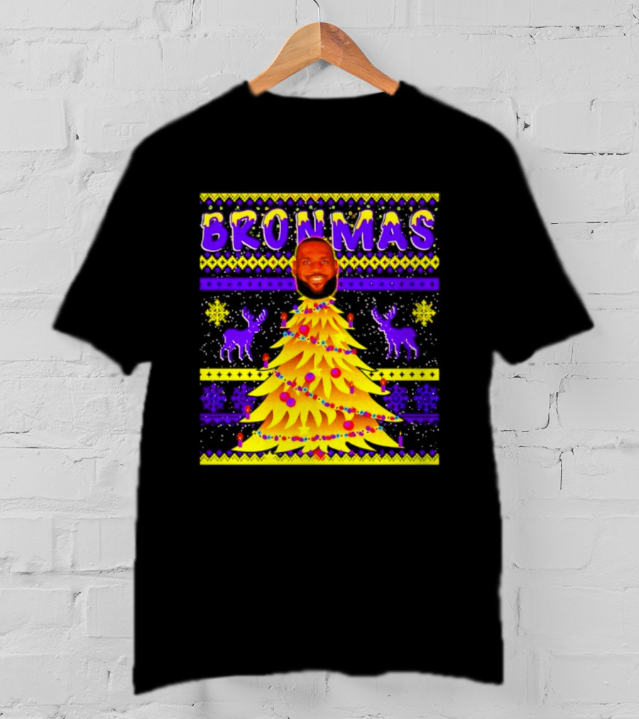 LeBron James Bronmas Christmas Tree Philadelphia 76ers Festive Reindeer T-Shirt