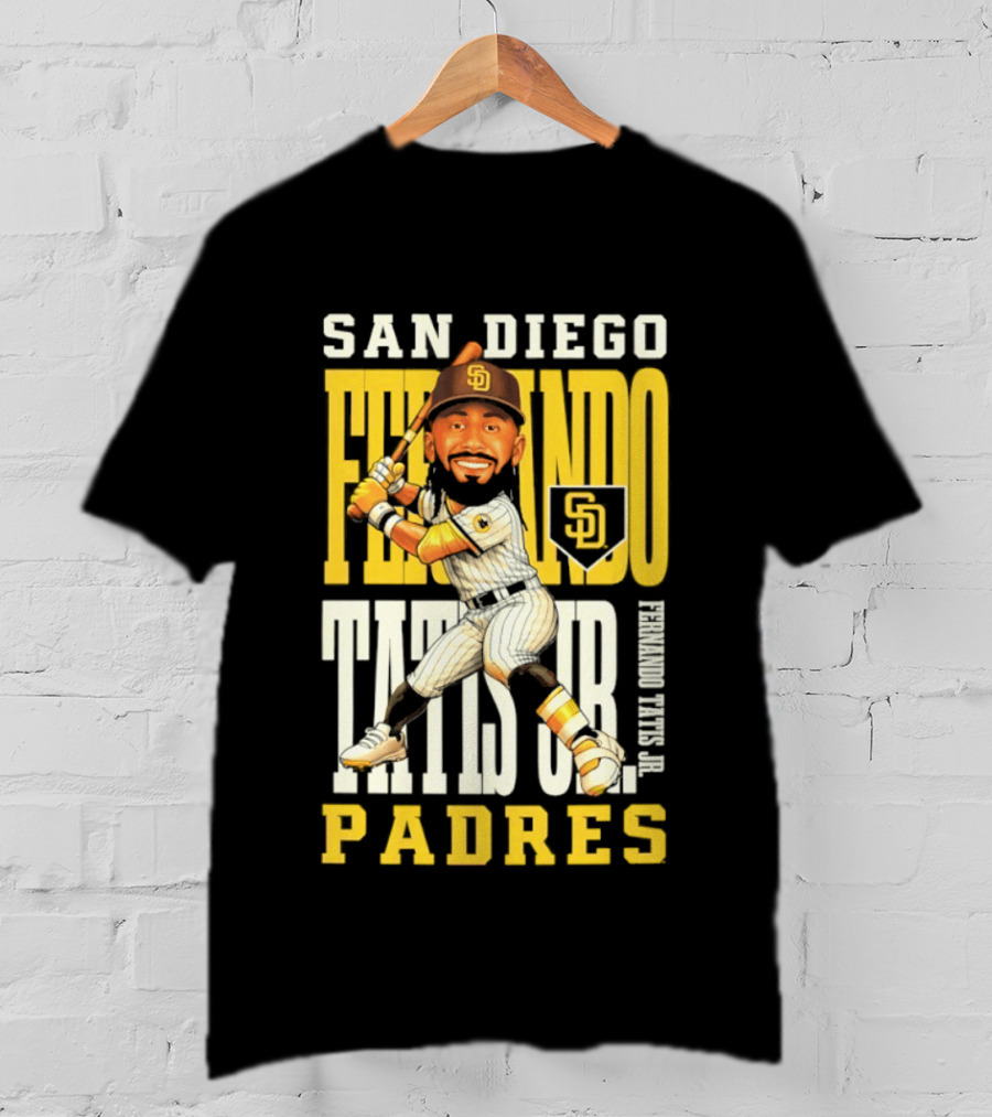 San Diego Padres Fernando Tatis Jr. Baseball Caricature SD Padres T-Shirt
