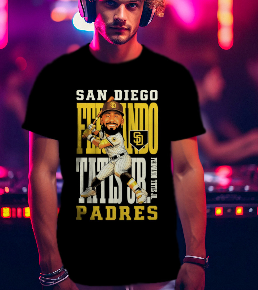 San Diego Padres Fernando Tatis Jr. Baseball Caricature SD Padres T-Shirt