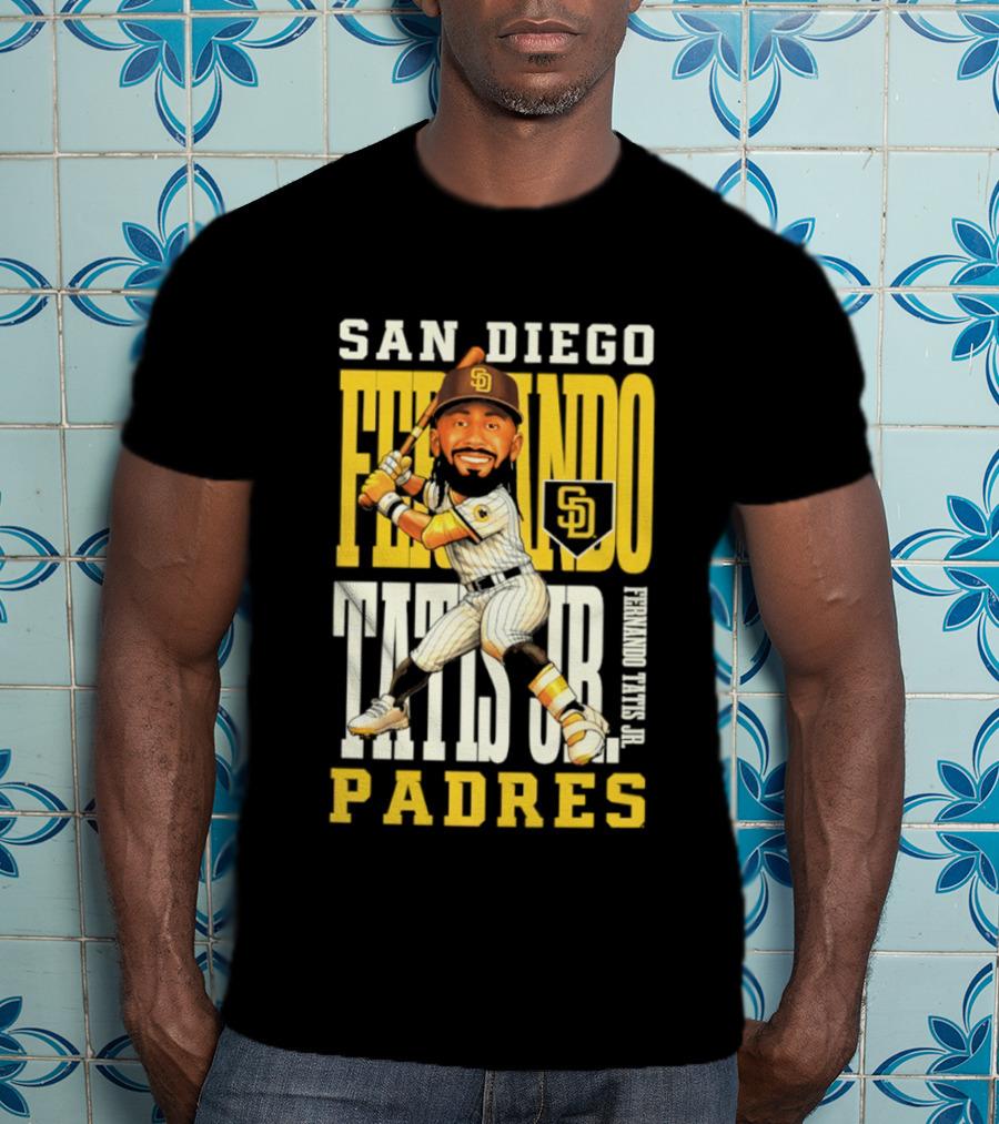 San Diego Padres Fernando Tatis Jr. Baseball Caricature SD Padres T-Shirt