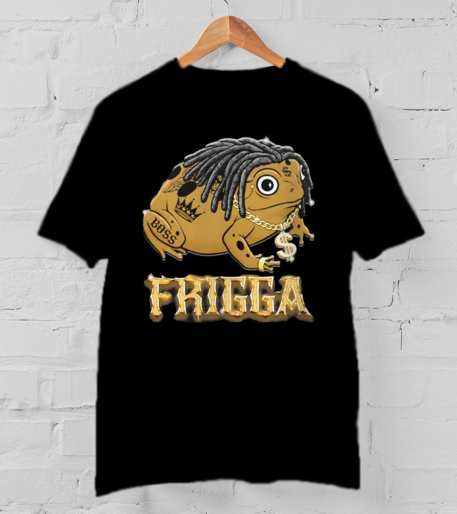 Frigga Boss Frog Crown Tattoos Dollar Chain T-Shirt