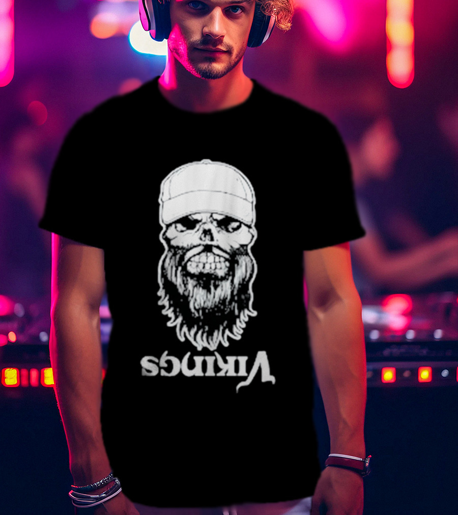 Luke Combs Vikings Tour Skull Beard Hat T-Shirt