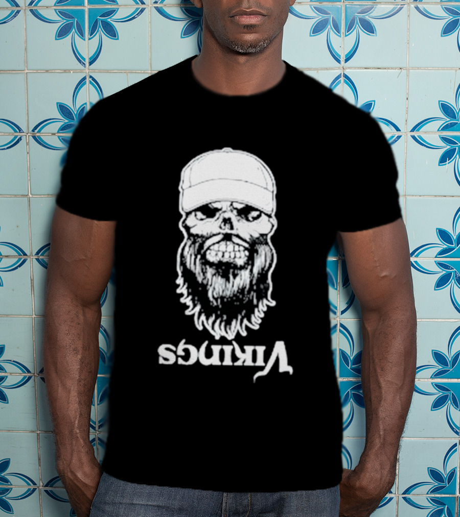 Luke Combs Vikings Tour Skull Beard Hat T-Shirt