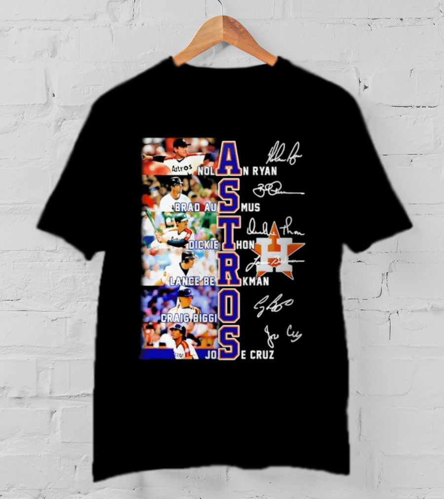 Nolan Ryan Brad Ausmus Dickie Thon Lance Berkman Craig Biggio Jose Cruz Houston Astros Baseball Legends T-Shirt