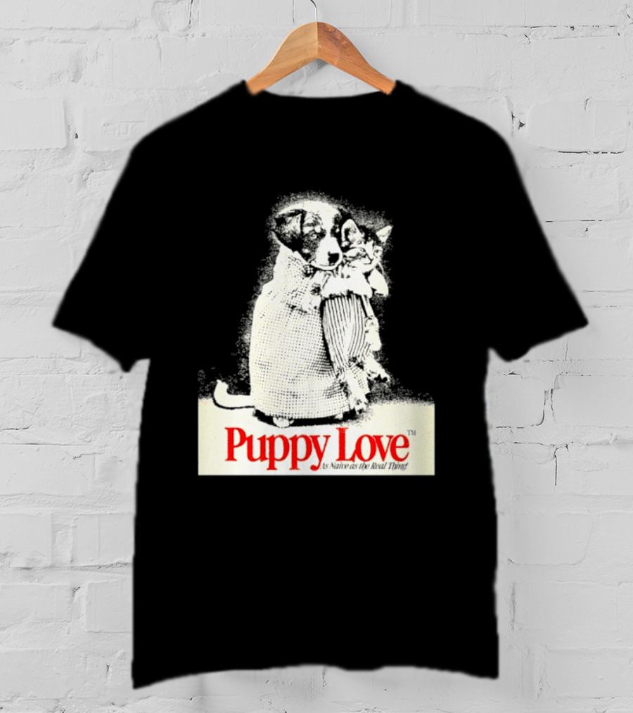 Puppy Love Naive Romance In Print T-Shirt