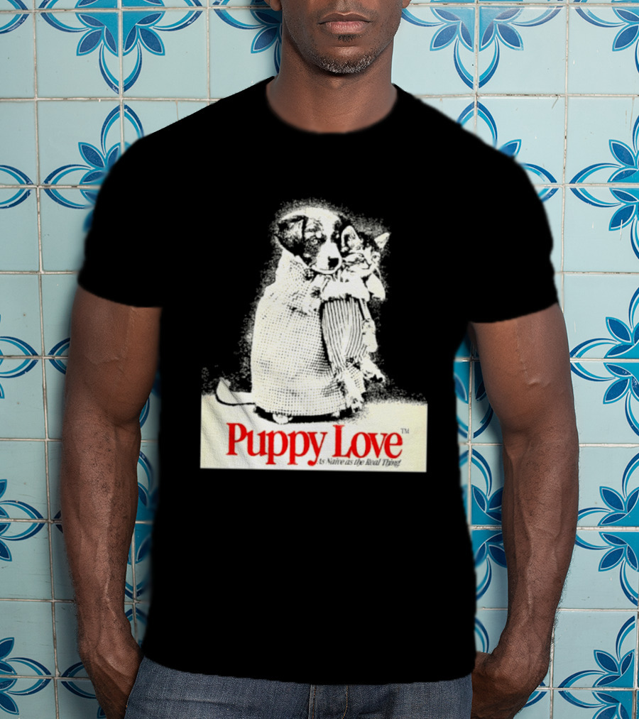 Puppy Love Naive Romance In Print T-Shirt