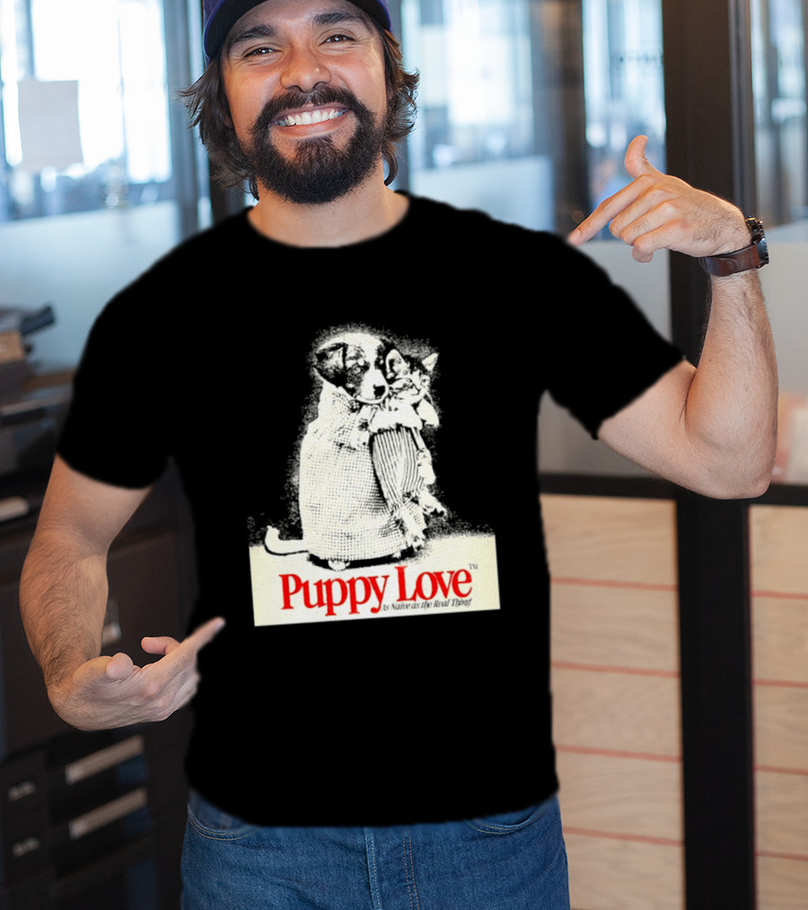 Puppy Love Naive Romance In Print T-Shirt