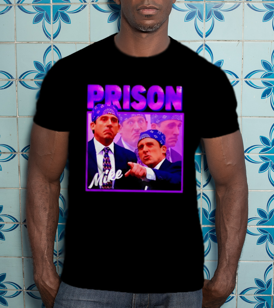 Prison Mike The Office Steve Carell Michael Scott Bandana Suit T-Shirt