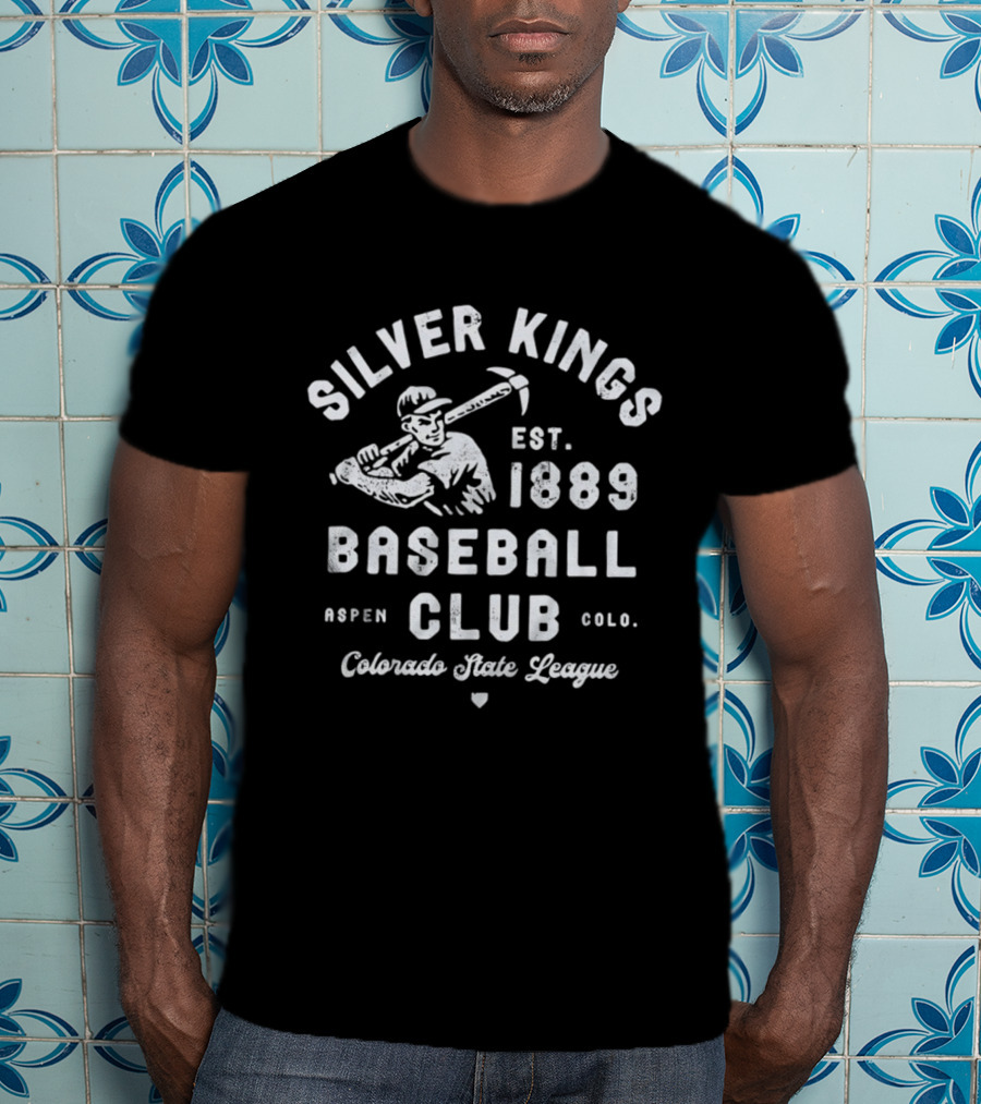 Silver Kings Baseball Club Est 1889 Aspen Colorado State League Colo T-Shirt