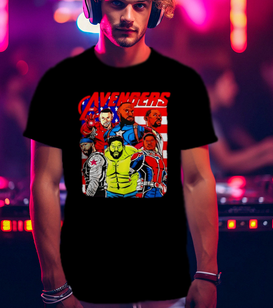 Avengers Basketball Superstars LeBron James Stephen Curry Kevin Durant Anthony Davis Hulk Ant Man T-Shirt