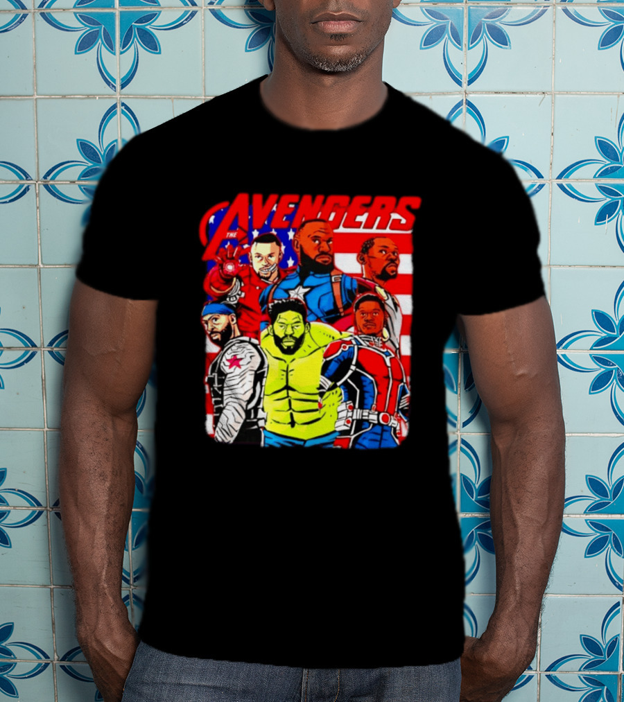 Avengers Basketball Superstars LeBron James Stephen Curry Kevin Durant Anthony Davis Hulk Ant Man T-Shirt