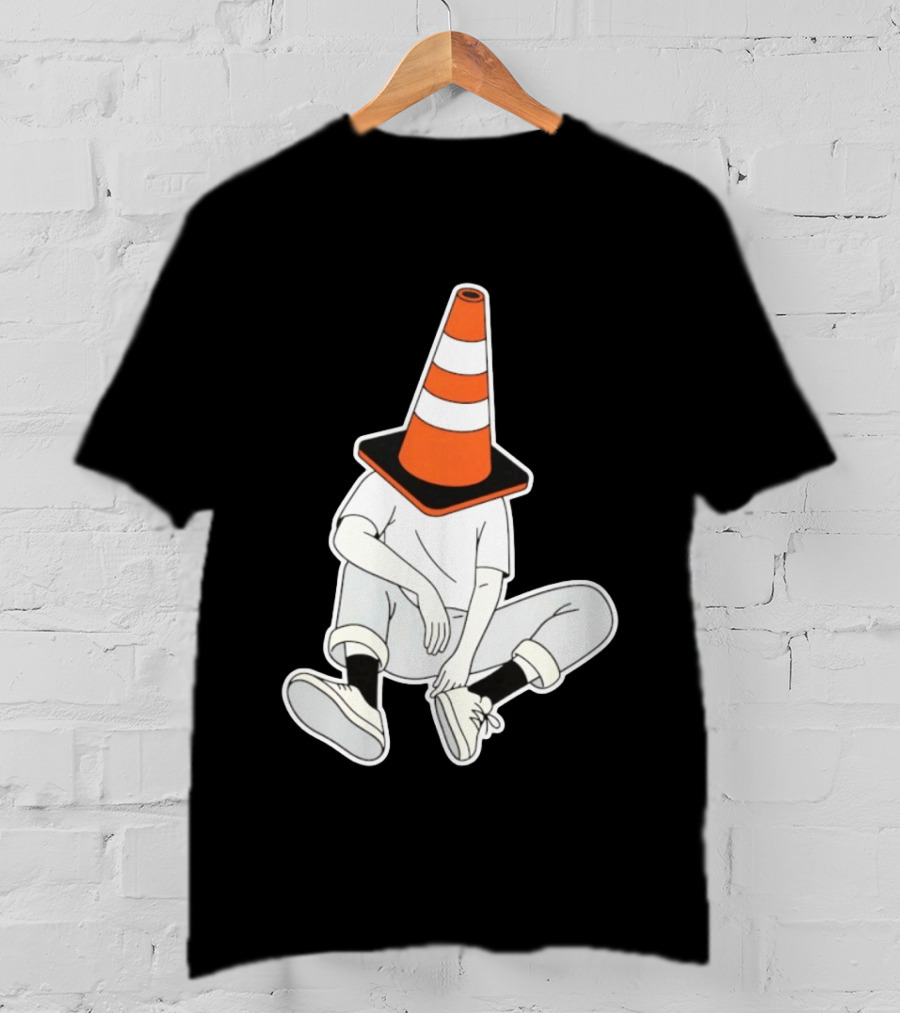Under Construction Introvert Mode Traffic Cone Head Silent Reflection T-Shirt