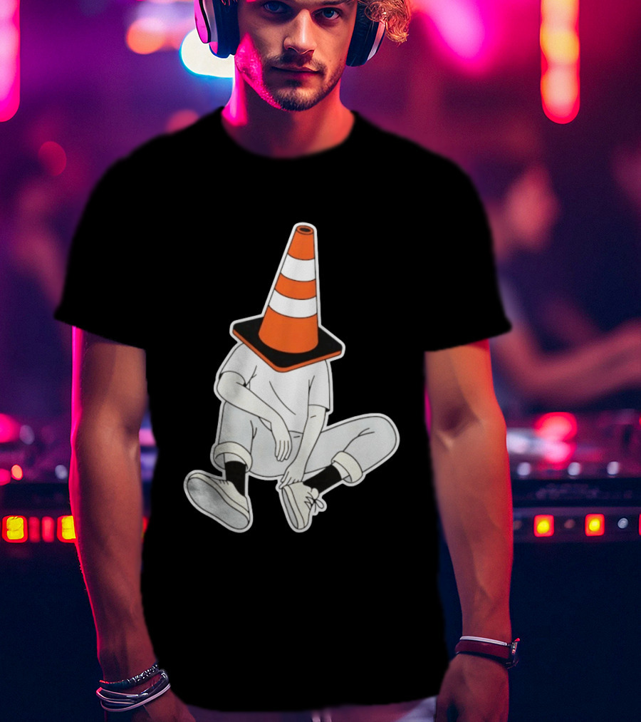 Under Construction Introvert Mode Traffic Cone Head Silent Reflection T-Shirt
