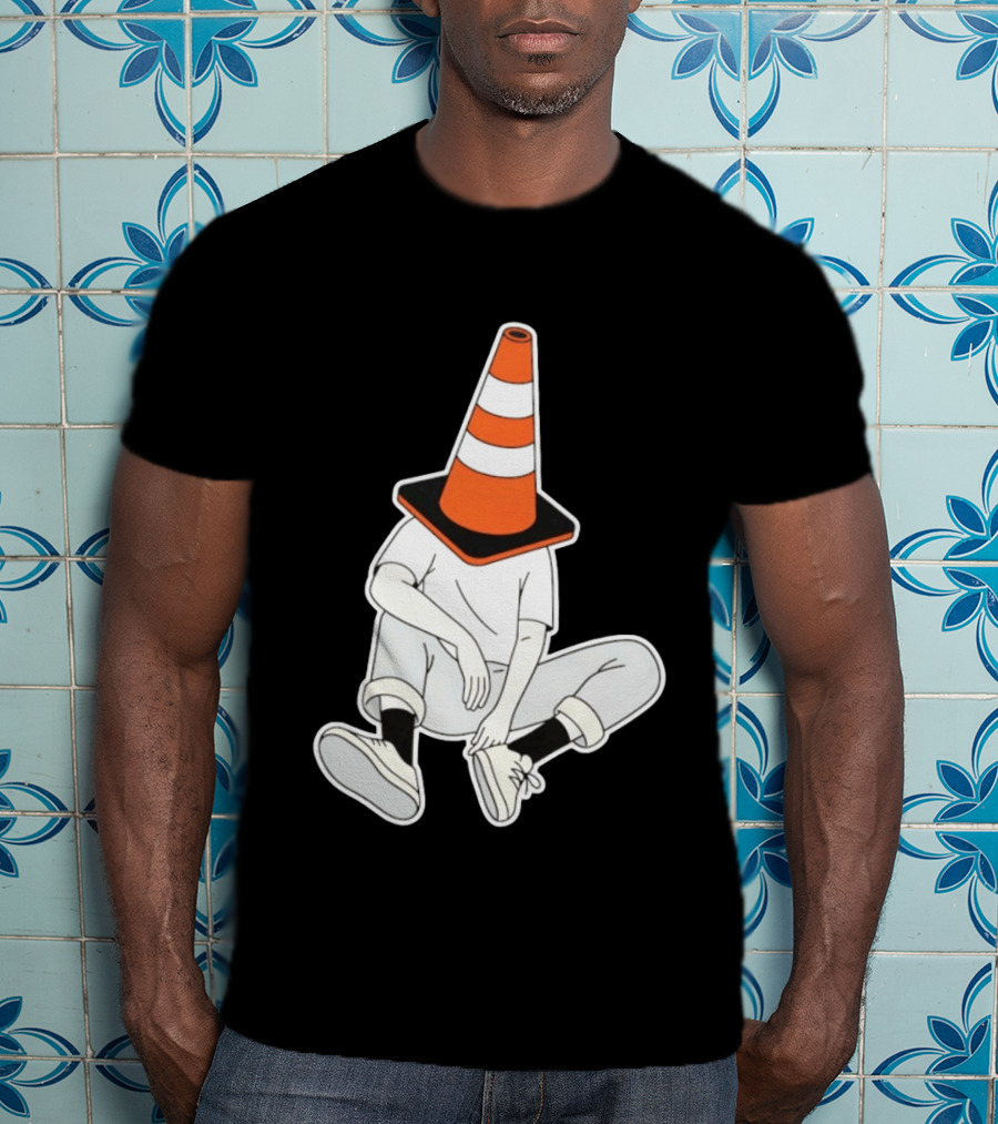 Under Construction Introvert Mode Traffic Cone Head Silent Reflection T-Shirt